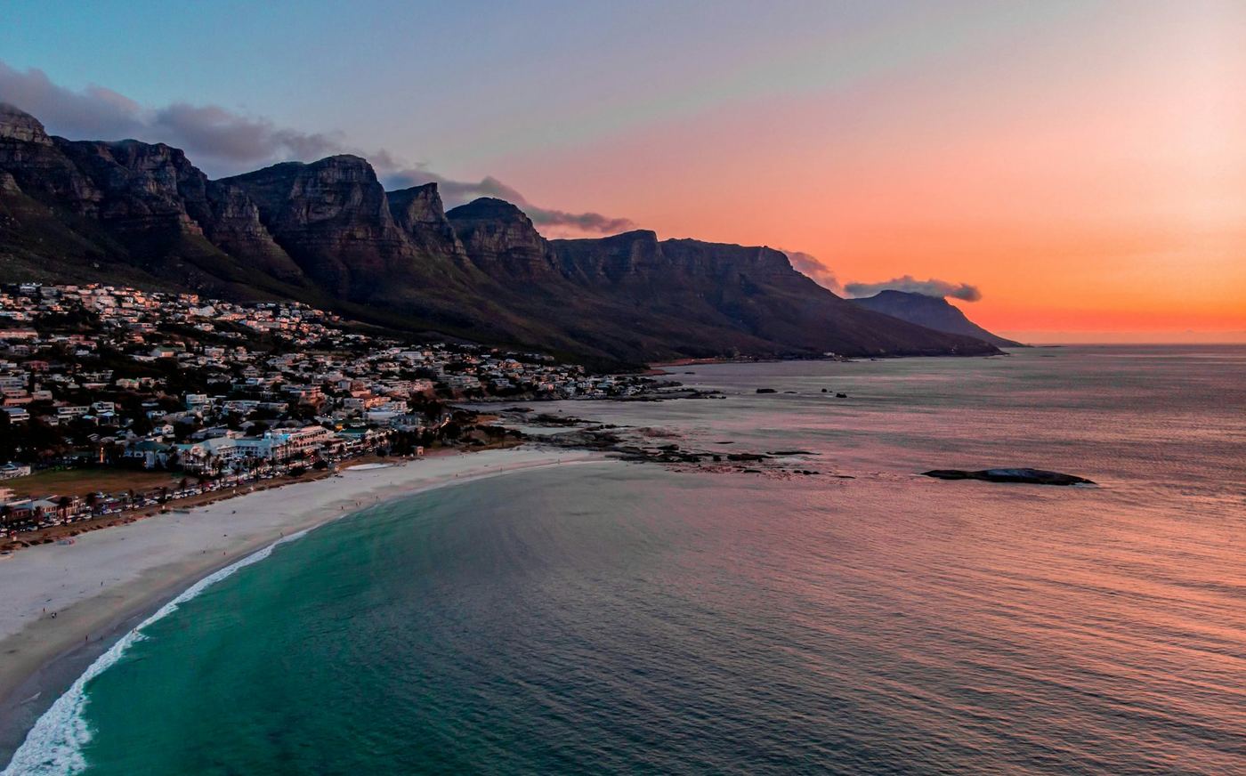 Camps Bay and the Twelve Apostles at dusk